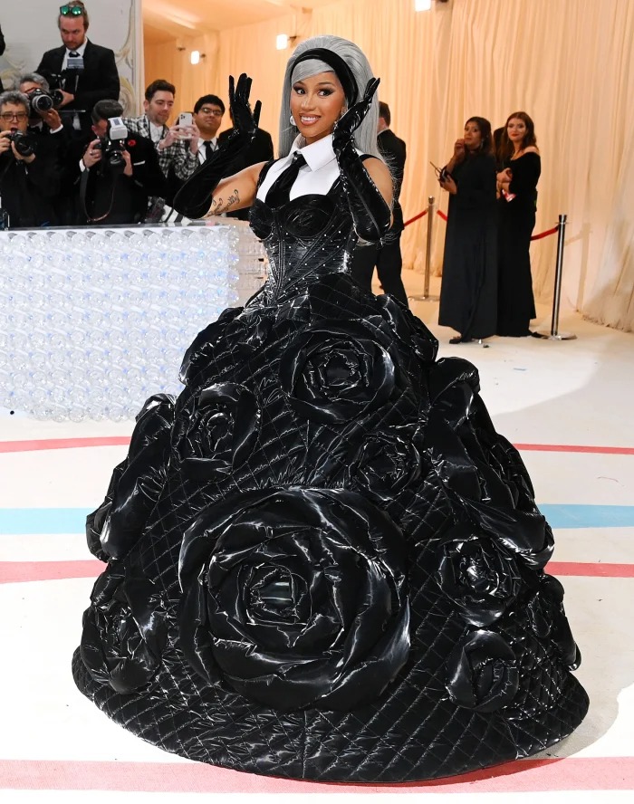 Cardi B Is a Gothic Bouquet With Silver Hair at 2023 Met Gala - 24H Beauty
